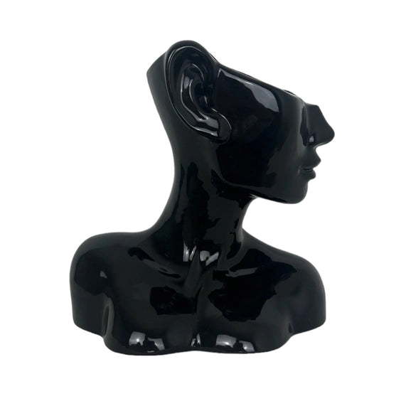 JUODA KERAMIKINĖ VAZA "VEIDAS"